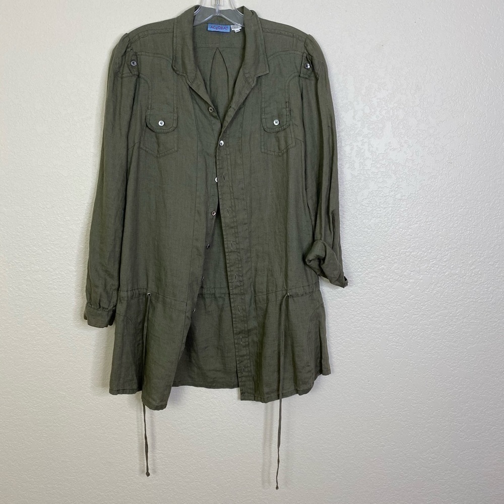 Acrobat/ Belted Linen Button down belted Tunic - Picture 2 of 7